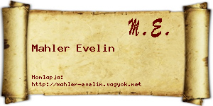 Mahler Evelin névjegykártya
